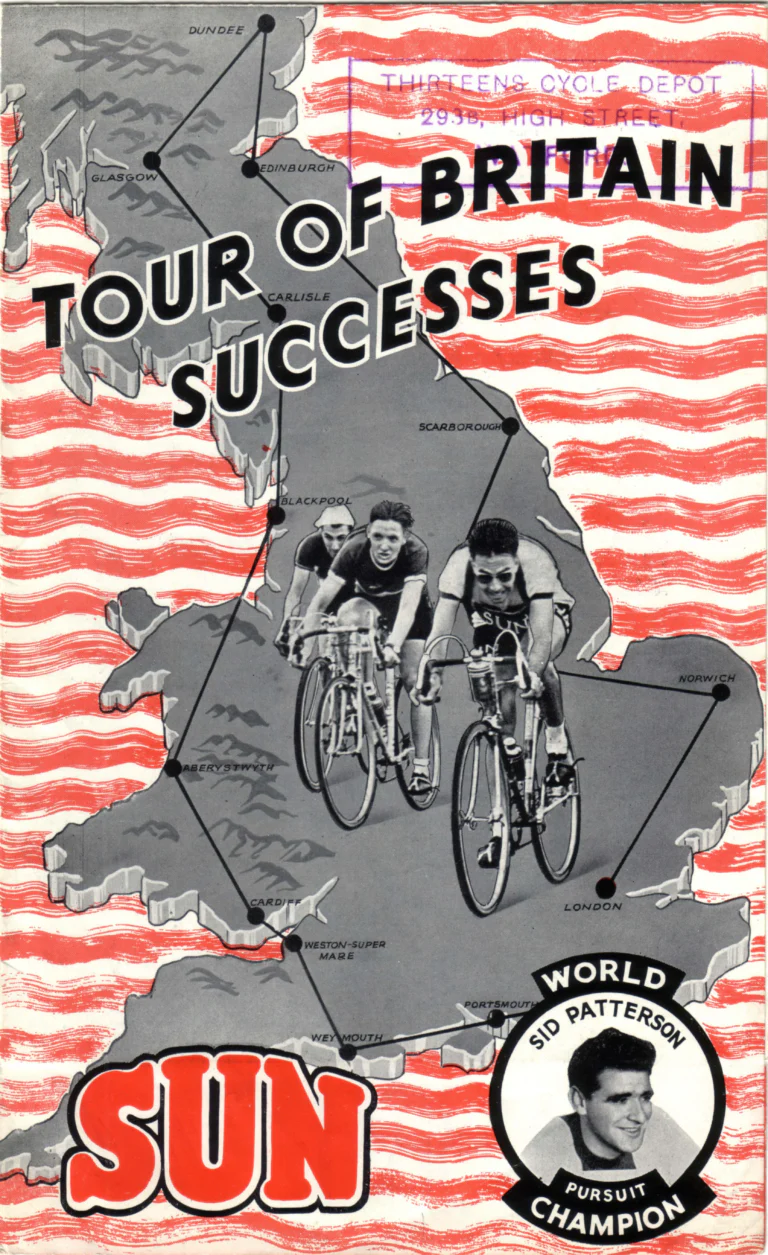 Sun 1952 Catalog — Tour of Britain Successes: the Sun Wasp, the Sid Patterson, the Manxman-Benelux 4, the Soleil d'Or and the C.T.C. Tandem — page 1 of 7