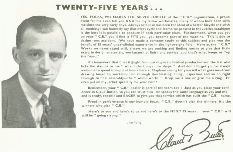 Claud Butler 1953 Catalog — The Silver Jubilee Year, with the Coronation, Jubilee and A/C 53 Models — page 2 of 20