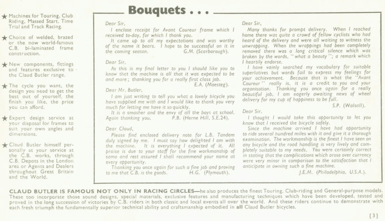Claud Butler 1953 Catalog — The Silver Jubilee Year, with the Coronation, Jubilee and A/C 53 Models — page 3 of 20