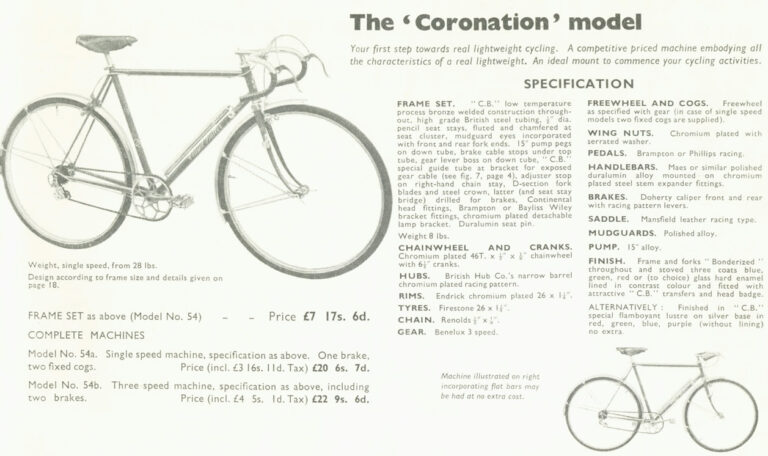 Claud Butler 1953 Catalog — The Silver Jubilee Year, with the Coronation, Jubilee and A/C 53 Models — page 5 of 20