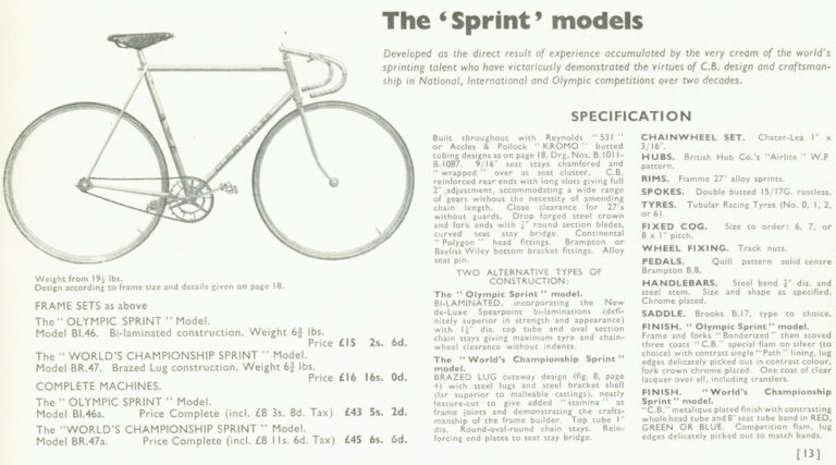 Claud Butler 1953 Catalog — The Silver Jubilee Year, with the Coronation, Jubilee and A/C 53 Models — page 13 of 20