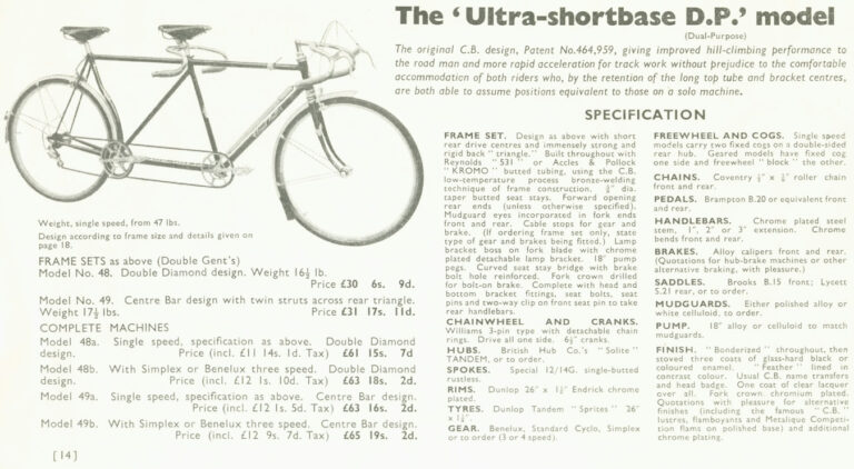 Claud Butler 1953 Catalog — The Silver Jubilee Year, with the Coronation, Jubilee and A/C 53 Models — page 14 of 20
