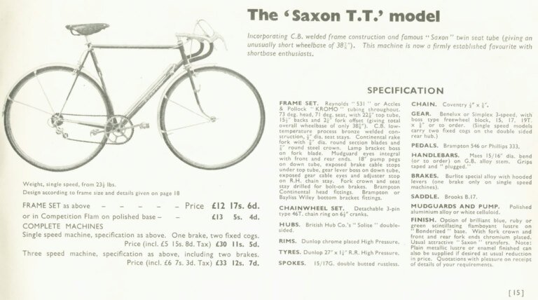 Claud Butler 1953 Catalog — The Silver Jubilee Year, with the Coronation, Jubilee and A/C 53 Models — page 15 of 20