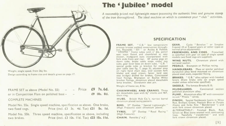 Claud Butler 1954 Catalog — The Coronation, Jubilee and Competitor, from the New Allrounder to the Ultra-Shortbase Tandem — page 4 of 18