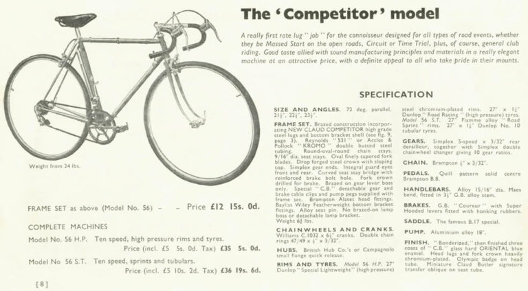 Claud Butler 1954 Catalog — The Coronation, Jubilee and Competitor, from the New Allrounder to the Ultra-Shortbase Tandem — page 7 of 18