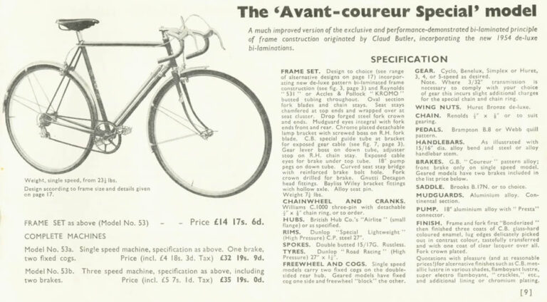 Claud Butler 1954 Catalog — The Coronation, Jubilee and Competitor, from the New Allrounder to the Ultra-Shortbase Tandem — page 8 of 18