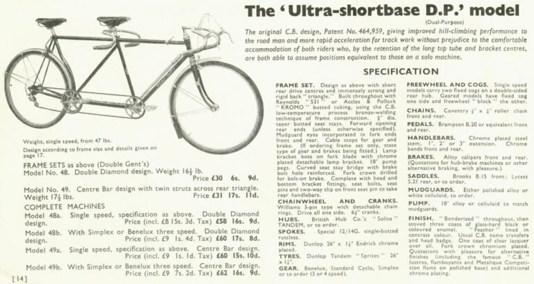 Claud Butler 1954 Catalog — The Coronation, Jubilee and Competitor, from the New Allrounder to the Ultra-Shortbase Tandem — page 13 of 18