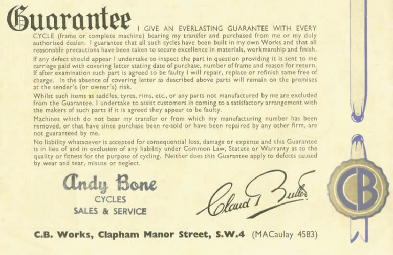 Claud Butler 1954 Catalog — The Coronation, Jubilee and Competitor, from the New Allrounder to the Ultra-Shortbase Tandem — page 18 of 18