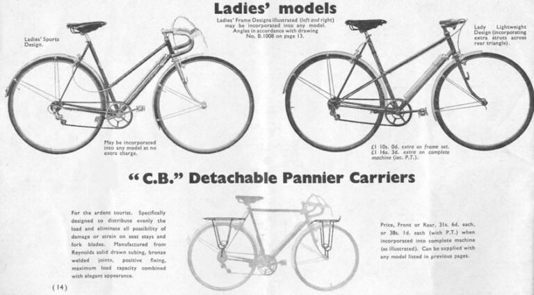 Claud Butler Catalog of about 1955 (Nine Pages) — The De Luxe Frame Set, the Sprints, the Saxon T.T. and the Tandem — page 8 of 9