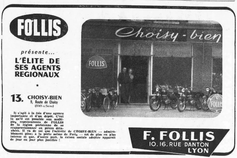 Follis 1955 Advertisement — Its Regional Agents, No. 13: Choisy-Bien — page 1 of 1