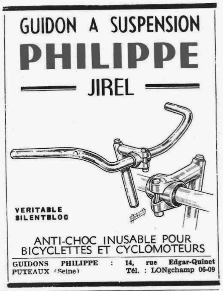 Philippe 1955 Advertisement — The Jirel Suspension Handlebar — page 1 of 1
