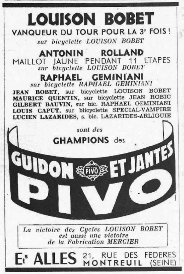 Pivo 1955 Advertisement — The Bars and Rims of the Champions — page 1 of 1