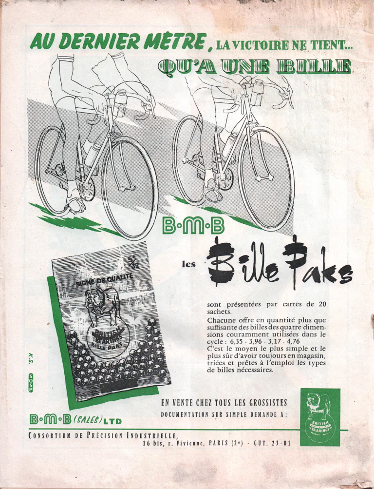 BMB 1957 Advertisement — Bille Paks, the Victory Hangs on a Ball — page 1 of 1