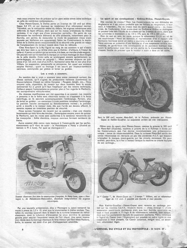 Un dernier rapport sur le Salon français du « 2-Roues » — L'Officiel du cycle, 23 November 1957, by Henri Jones — page 2 of 4