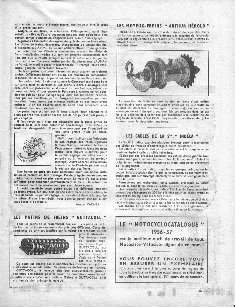 Pour que vos clients cyclistes « aient du frein » — L'Officiel du cycle, 5 January 1957, by Marcel Vacher — page 3 of 3