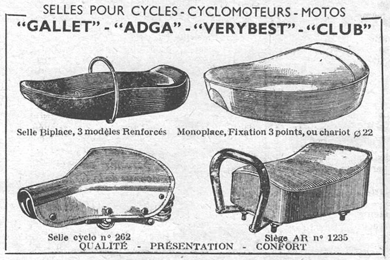 Gallet January 1957 Advertisement — Gallet, Adga, Verybest and Club Saddles — page 1 of 1