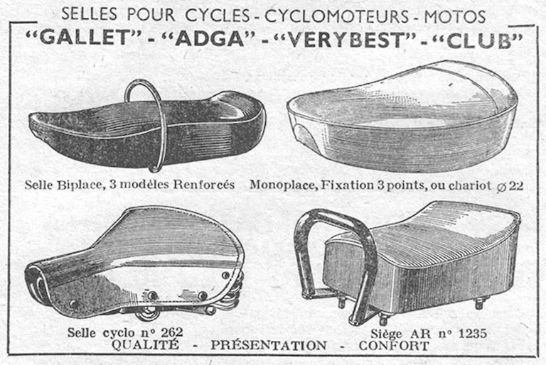 Gallet 16 February 1957 Advertisement — Gallet, Adga, Verybest and Club Saddles — page 1 of 1