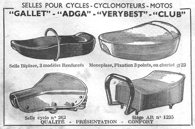 Gallet March 1957 Advertisement — Gallet, Adga, Verybest and Club Saddles — page 1 of 1