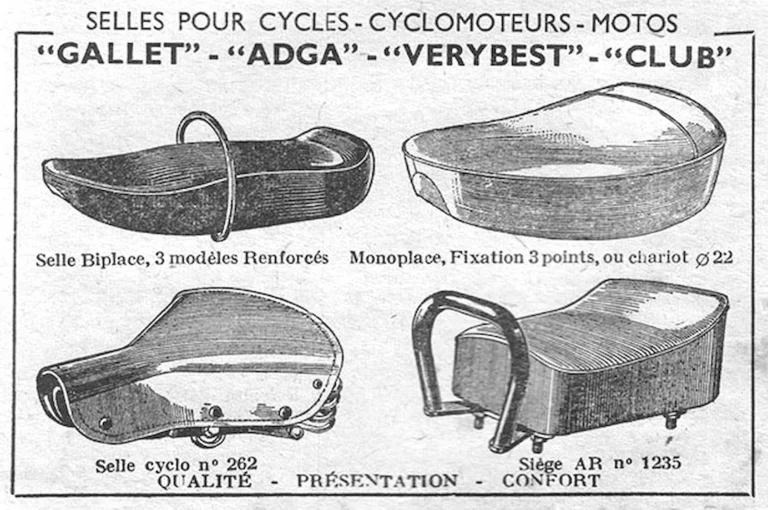Gallet April 1957 Advertisement — Gallet, Adga, Verybest and Club Saddles — page 1 of 1