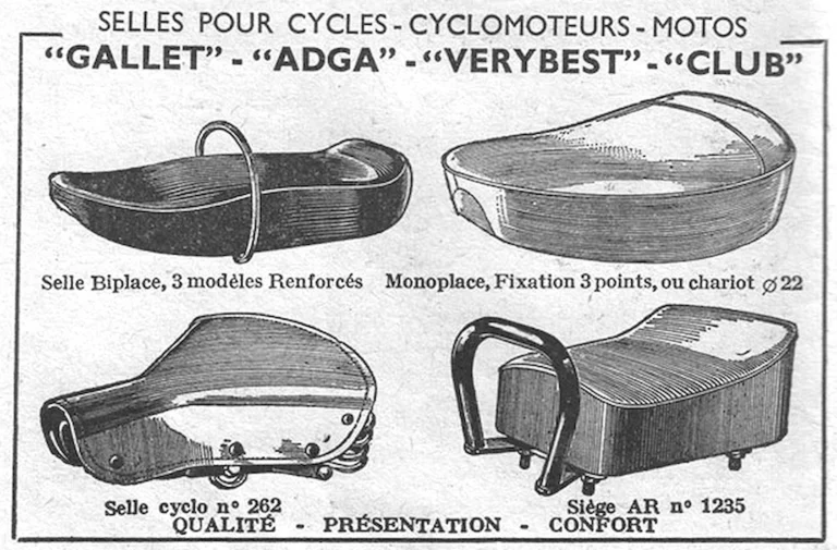 Gallet July 1957 Advertisement — Gallet, Adga, Verybest and Club Saddles — page 1 of 1