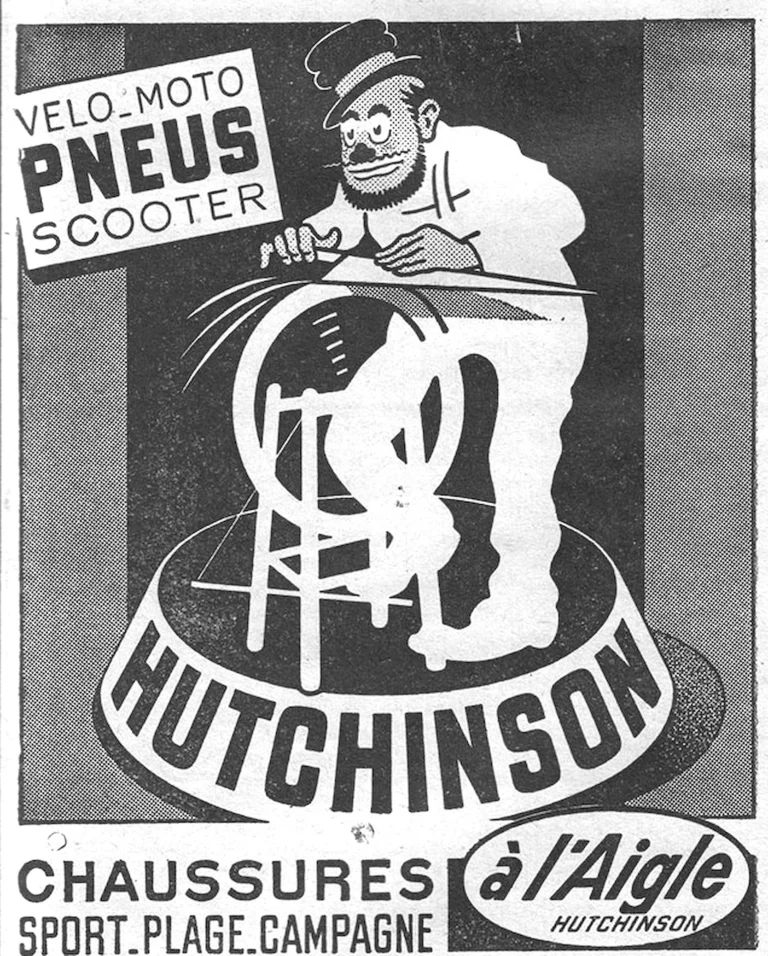 Hutchinson July 1957 Advertisement — Tires for Bicycles, Motorcycles and Scooters — page 1 of 1