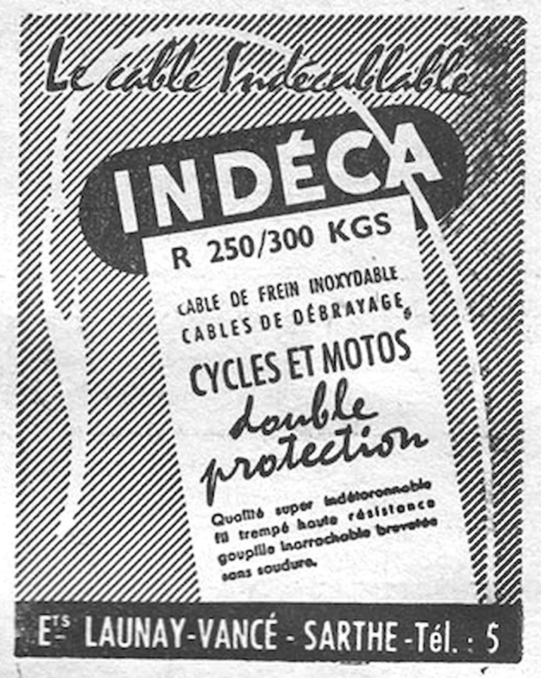 Indéca 16 February 1957 Advertisement — The Unravelable Cable, Double Protection — page 1 of 1