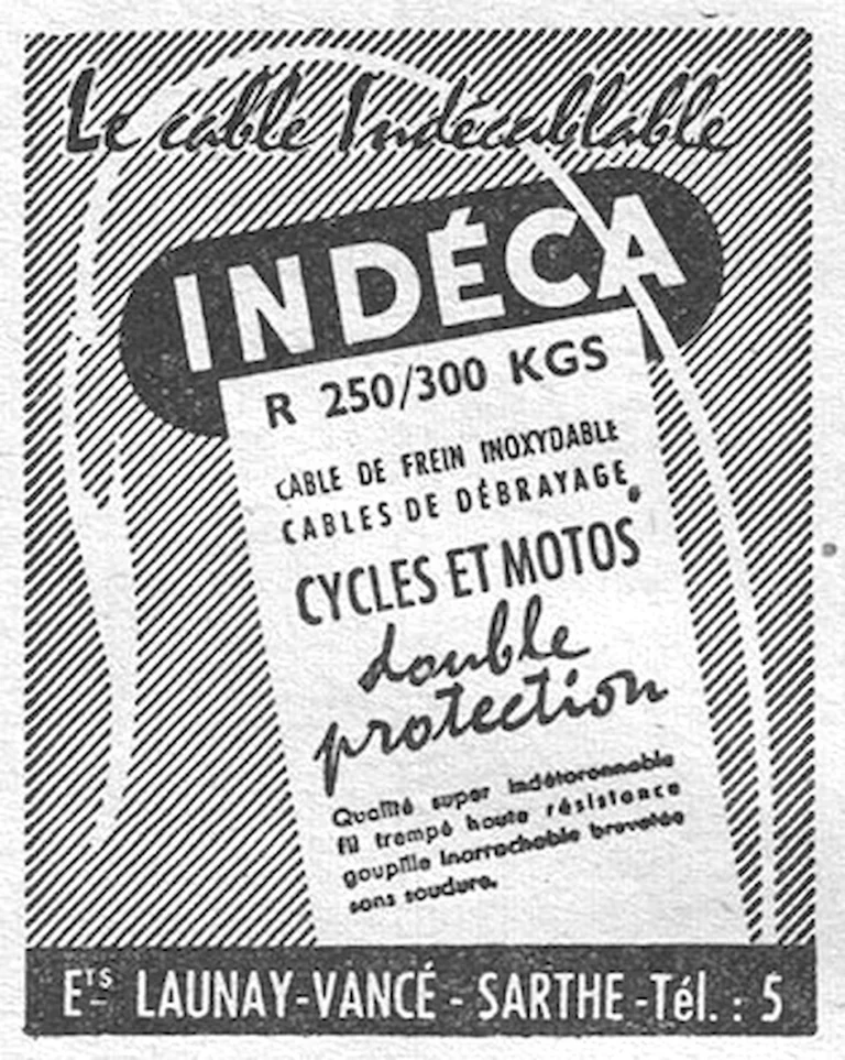 Indéca March 1957 Advertisement — The Unravelable Cable, Double Protection — page 1 of 1