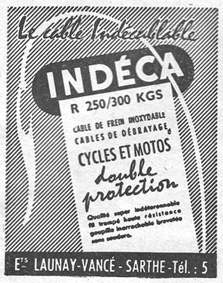 Indéca July 1957 Advertisement — The Unravelable Cable, Double Protection — page 1 of 1