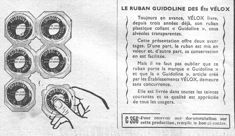 Le Ruban Guidoline des Éts Vélox — L'Officiel du cycle, 22 June 1957 — page 1 of 1