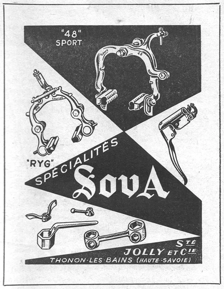 Sova 1957 Advertisement — The 48 Sport and Ryg Brakes, Sova Specialties — page 1 of 1