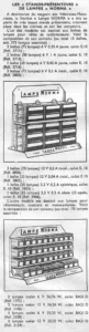 The note on Norma bulb display stands with drawings of two stands, from L'Officiel du cycle, 16 February 1957.