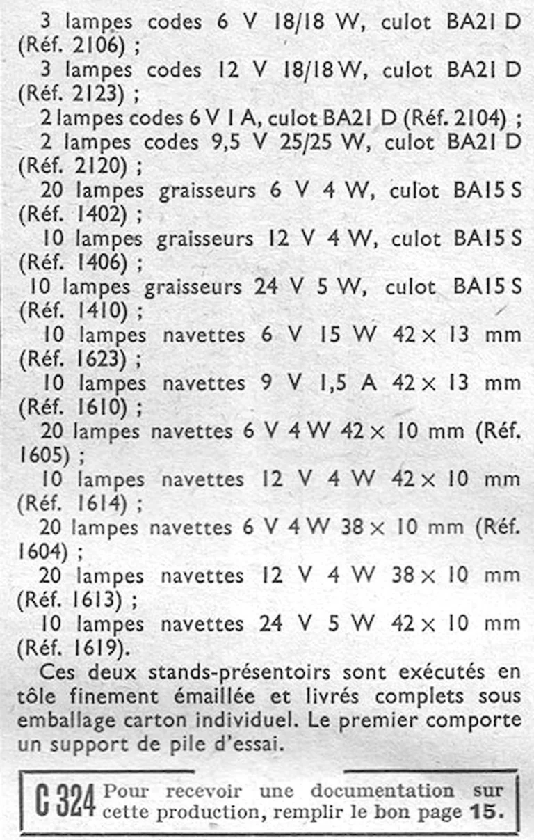 Les Stands-présentoirs de lampes Norma — L'Officiel du cycle, 16 February 1957 — page 2 of 2
