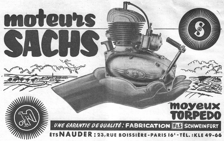 Torpedo June 1957 Advertisement — Torpedo Hubs and Sachs Engines, from Ets Nauder — page 1 of 1