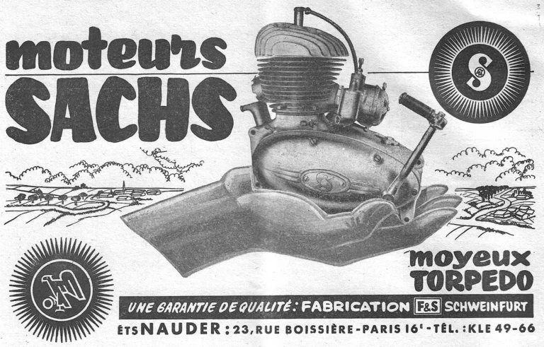 Torpedo 1957 Advertisement — Torpedo Hubs and Sachs Engines, from Ets Nauder — page 1 of 1