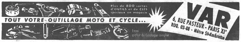 VAR January 1957 Advertisement — All Your Motorcycle and Cycle Tools — page 1 of 1
