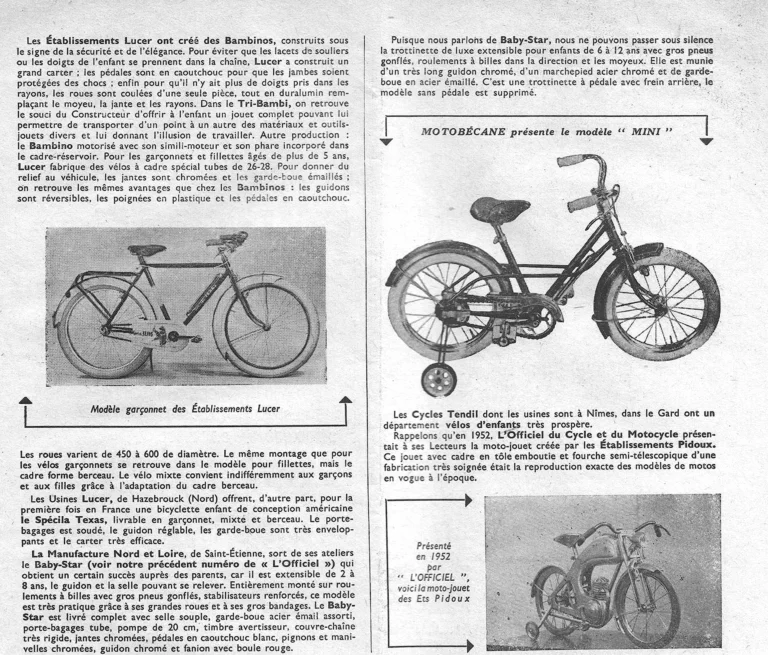 Puisque le vélo d'enfant peut et doit se développer en France, Part Two — L'Officiel du cycle, 21 December 1957, the French Makers — page 2 of 2
