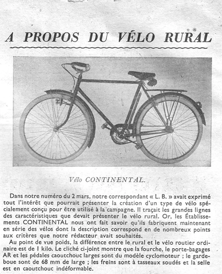 A propos du vélo rural — L'Officiel du cycle, 8 June 1957 — page 1 of 1