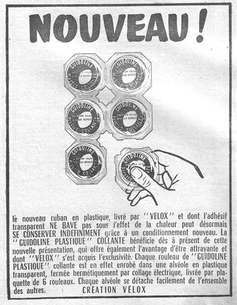 Velox 1957 Advertisement — Guidoline Plastique Handlebar Tape — page 1 of 1