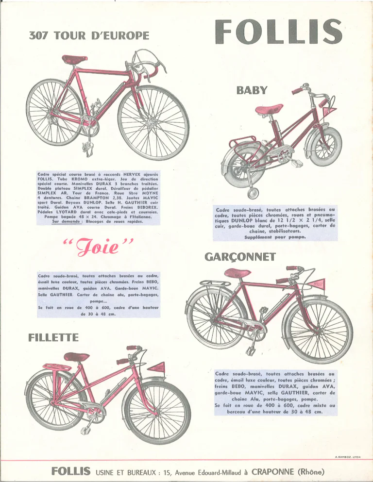 Follis 1958 Catalog — Follis Dollar vous présente ses cycles: B 1 Standard to B 8 Critérium — page 3 of 3