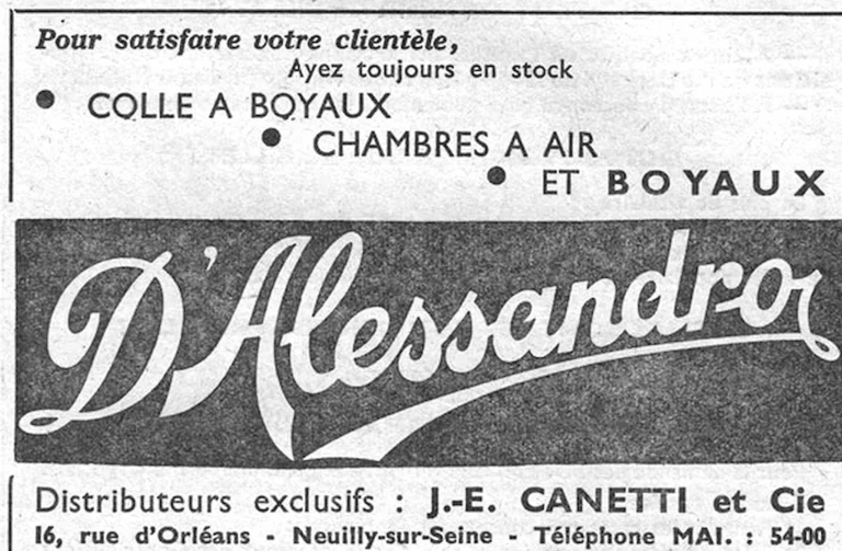 Canetti 1959 Advertisement — D'Alessandro Tubulars, Tubes and Tubular Cement — page 1 of 1