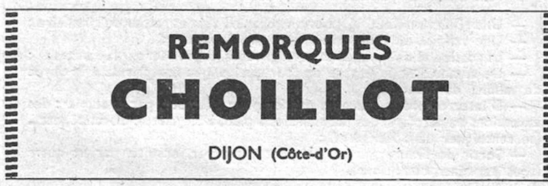 Choillot 1959 Advertisement — Trailers, Dijon — page 1 of 1