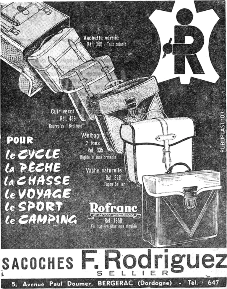 F. Rodriguez September 1959 Advertisement — Saddlebags for the Cycle, Fishing and Camping — page 1 of 1