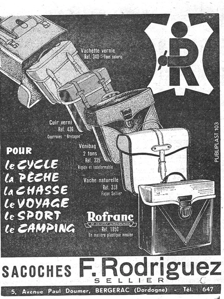 F. Rodriguez 1959 Advertisement — Saddlebags for the Cycle, Fishing and Camping — page 1 of 1