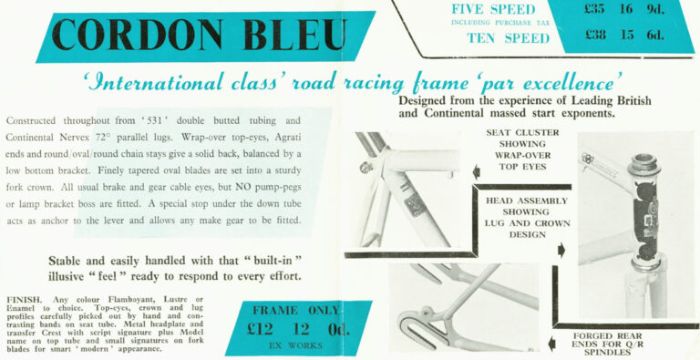 Claud Butler 1961 Catalog — The Coureur, Challenge, European, Cordon Bleu and Olympic, from C. B. Cycles — page 6 of 8