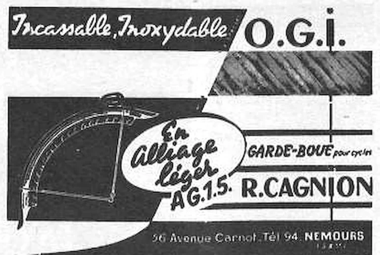 Cagnion January 1964 Advertisement — Light Alloy Mudguards, Incassable and Inoxydable — page 1 of 1