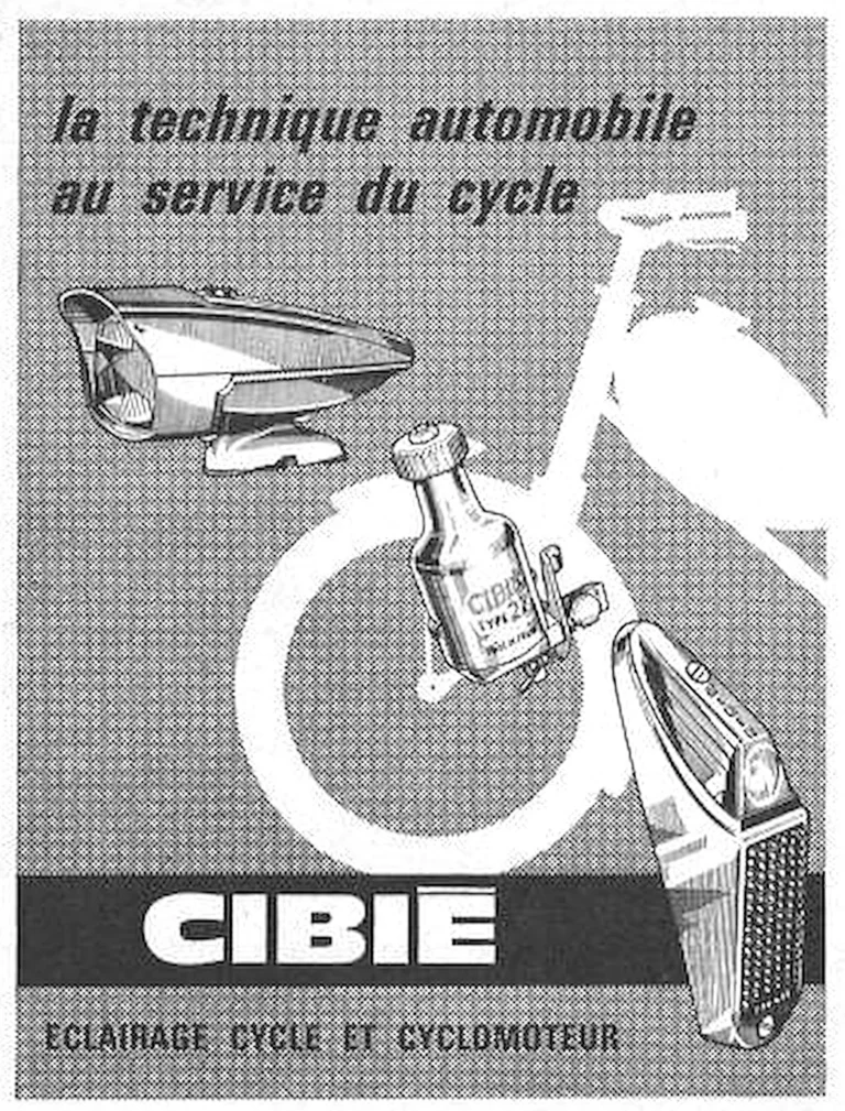 Cibié January 1964 Advertisement — Automobile Technique in the Service of the Cycle — page 1 of 1
