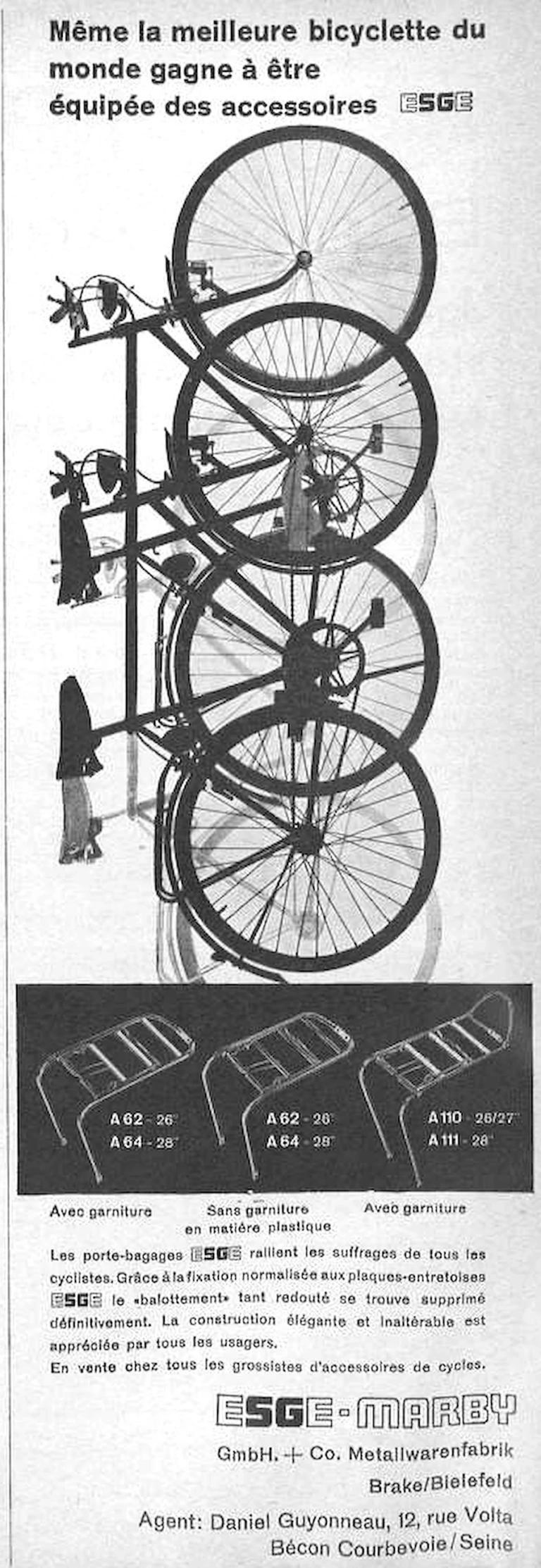 ESGE January 1964 Advertisement — Carriers for the Best Bicycle in the World — page 1 of 1