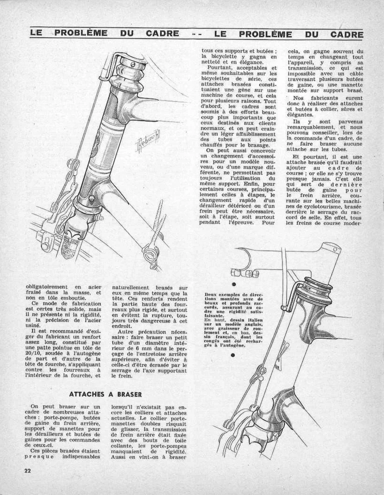 Un des principaux problèmes de la construction du cycle de course : le cadre — Le Cycle, January 1964, by Daniel Rebour — page 7 of 12