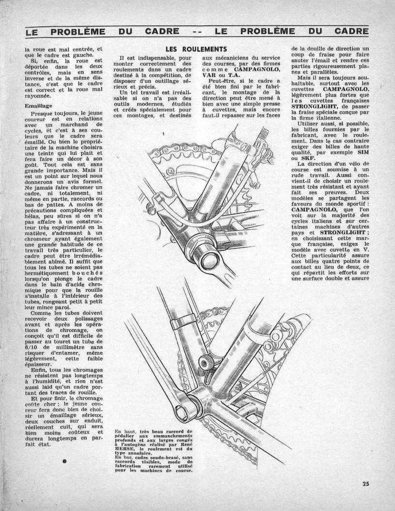 Un des principaux problèmes de la construction du cycle de course : le cadre — Le Cycle, January 1964, by Daniel Rebour — page 10 of 12