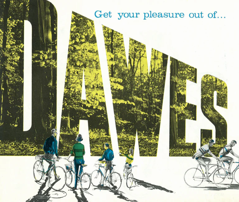 Dawes Catalog of about 1964 — Get Your Pleasure out of Dawes: the Concorde, Red Feather, Galaxy, Debonair, Realmrider, Compass Club and the Kingpin — page 1 of 15